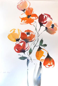 Gabriele Decker-Kern, Blüten, Aquarell